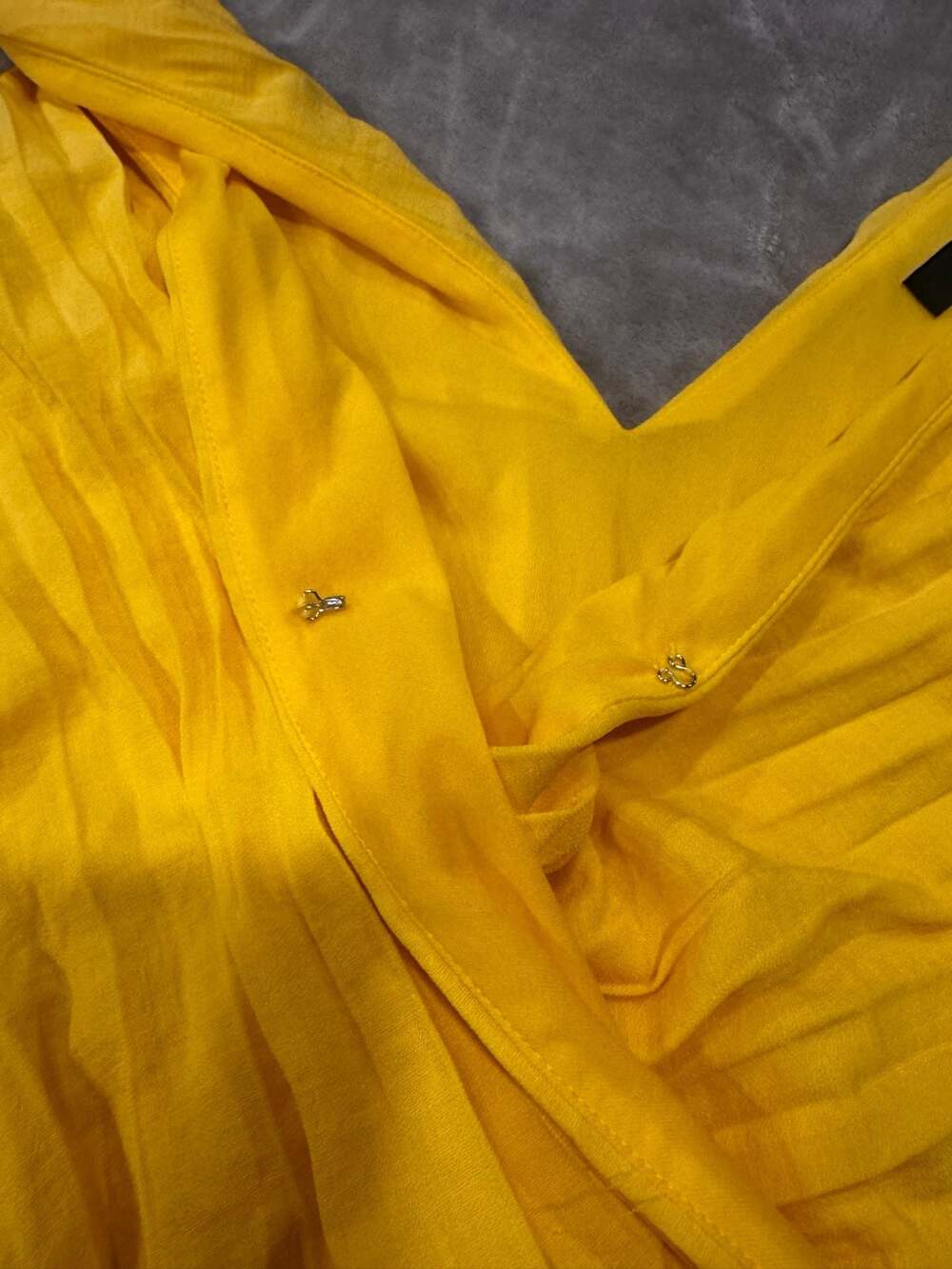 Simply Vera Vera Wang Yellow Pleated Maxi Dress - Picture 7 of 9